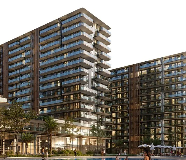 Визуализация из поста «YES Apartments»: корпуса над бассейном
